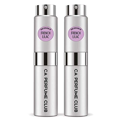 CA Perfume Impression of Emra French Lilac For Women Fragrance Concentrated Long Lasting Eau de Parfum Spray Refillable Glass Atomizer Bottle 0.27 Fl Oz-X2