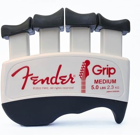 Fender GRIP Hand and Finger Exerciser (Medium - 5lbs / 2.3kg) – Best Ergonomic Finger Strengthener to improve play on all stringed instruments (Guitar, Bass, Violin, etc.)
