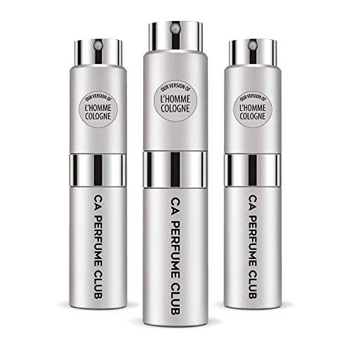 CA Perfume Impression of Yves S. Lauren L’homme Cologne For Men Replica Version Fragrance Dupes Concentrated Long Lasting Eau de Parfum Spray Refillable Atomizer Bottle 0.27 Fl Oz-X3