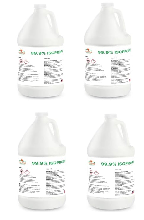 99.9% Pure Isopropyl Alcohol, 99.9 Percent IPA 4 Gallons, USP Grade, Made in The USA (4 * 1 Gallon, 512 fl oz)