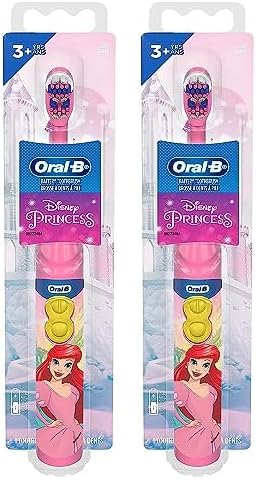 Oral-B Kid's Battery Toothbrush Featuring Disney's Little Mermaid, Soft Bristles, for Kids 3+ (Pack of 2)