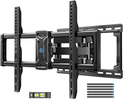 Pipishell Full Motion TV Wall Mount for 42-85 inch Flat Screen LED TV up to 132lbs Swivel Dual Articulating Arms Tilt TV Mount, Tool-Free Tilt TV Bracket Max VESA 600x400mm, Fits 8” 12” 16" Wood Studs