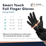 Copper Compression Full Finger Arthritis Gloves - Palm Grips - Touch Screen Fingertips - Compression Support for Carpal Tunnel, Pain Relief, Tendonitis - Fits Men & Women - 1 Pair - Small