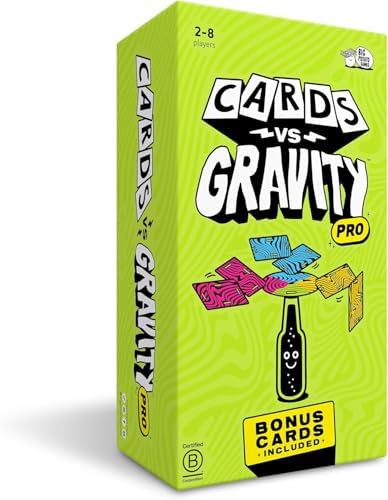 Cards Vs Gravity Pro: Includes Travel Bag and Extra Cards | Fun Family Game for 2-8 Players - Online Exclusive Version with Extra Cards