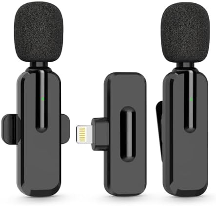 MAYBESTA Wireless Mini Microphone for iPhone iPad - Bluetooth Lavalier Lapel Phone Mic for Audio Video Recording - Content Creator Microphones for YouTube Tiktok Podcast Steaming Vlogging