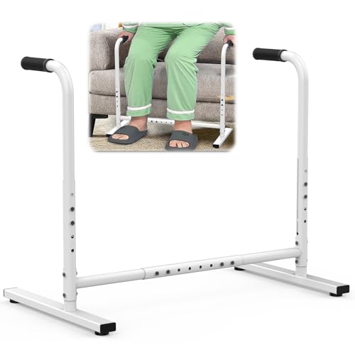 THOOUM Couch Chair Sofa Stand Assist for Seniors, Height & Width Adjustable Couch Lift Assist for Elderly Mobility Sit to Stand(300LBs Loading, Polished White)