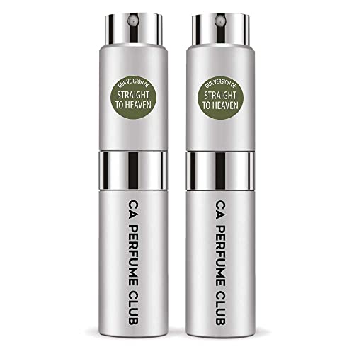 CA Perfume Impression of Straight To Heaven For Men Replica Version Fragrance Dupes Concentrated Long Lasting Eau de Parfum Spray Refillable Atomizer Bottle 0.27 Fl Oz-X2