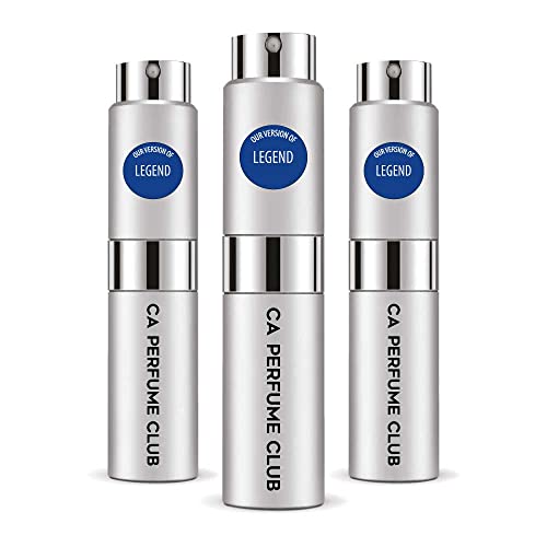 CA Perfume Impression of M.Blanc Legend For Men Replica Version Fragrance Dupes Concentrated Long Lasting Eau de Parfum Spray Refillable Atomizer Bottle 0.27 Fl Oz-X3