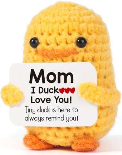 MBL Funny Birthday Gifts for Mom – I Duck Love You Mom, Handmade Crochet Cute Small Duck Unique Presents for Mama Bonus Step Mom Mother in Law Mothers Day Christmas Stocking Stuffers Valentines