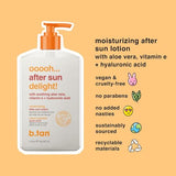 B.TAN After Sun Lotion | Ooooh Aftersun Delight - Aloe Vera & Hyaluronic Acid, Sun Burn Skin Relief, Moisturizing Body Cream, 16 Fl oz