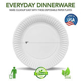 Stock Your Home 9-Inch Paper Plates Uncoated, Everyday Disposable Plates 9" Paper Plate Bulk, White, 300 Count