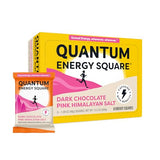 Quantum Energy Square: Energy Bar with Caffeine & 10g Protein. Delicious Healthy Snack On The Go. (Vegan, Gluten-free, Soy-free, Dairy-free). Flavor: Dark Chocolate Pink Himalayan Salt 8Pk