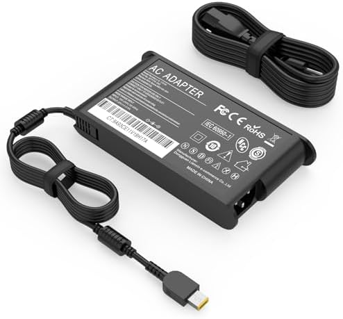 170W ThinkPad AC Laptop Charger for Lenovo Thinkpad Extreme Gen 6 5 4 3 2 1 P50 P51 P52 P53 P70 P71 P73 W541 W540 T540p E560p Z710 T15g T15p P16v P15v P15 P15g P16 P17 P1 X1 Power Adapter Supply Cord