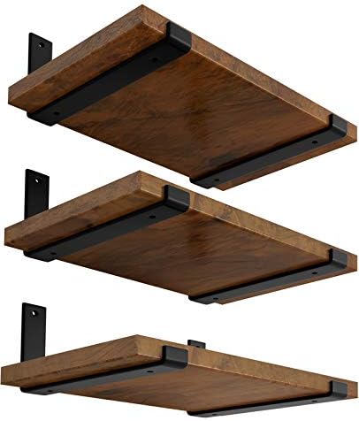 LEOPO 12 inch Shelf Bracket for DIY Floating Shelf, 1/5 inch Thick Heavy Duty Bracket, 6 Pack, 11.25” x 6” x 1.5”