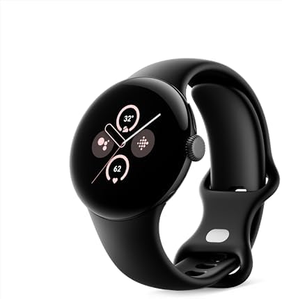 Google Pixel Watch 2 (Previous Model) with the Best of Fitbit - Heart Rate Tracking, Stress Management, Safety Features - Android Smartwatch - Matte Black Aluminum Case - Obsidian Active Band - WI-FI
