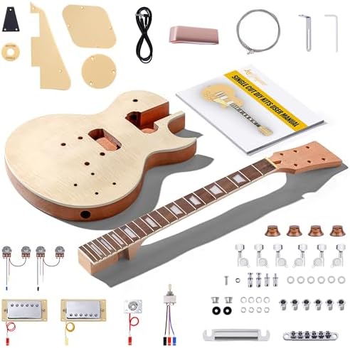 Leo Jaymz DIY Single Cut lp Electric Guitar Kits with Mahogany Body and Neck -Rosewood Fingerboard and All Components Included(SC)