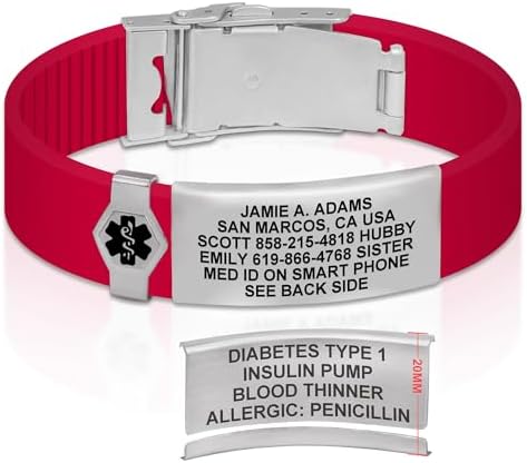 Divoti Custom Engraved Medical Alert ID Bracelet – Dual-Sided Laser Etching, Silicone Wristband, Stainless Steel Security Clasp – Adjustable & Trim-to-Fit – Emergency Medical Info Band for Men & Women