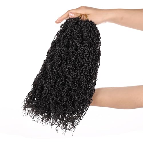 ZRQ 12 Inch New Micro Locs Crochet Braids Synthetic Curl Croceht Sisters Locs Natural Black Microlocs Braids Pre-looped Micro Faux Locs Extensions 12'',1B