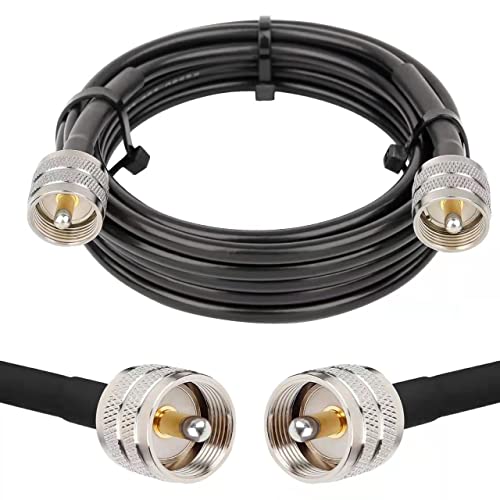 PL259 UHF Cable 15ft, CB Coax Cable RG58 CB Cable UHF Male to Male for CB Radio, Ham Radio, Amateur Radio, Antenna Analyzer, SWR Meter