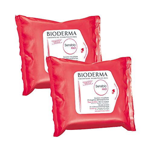 Bioderma Sensibio H2O Biodegradables Wipes Cleansing and MakeUp Removing Skin Soothing for Sensitive Skin-