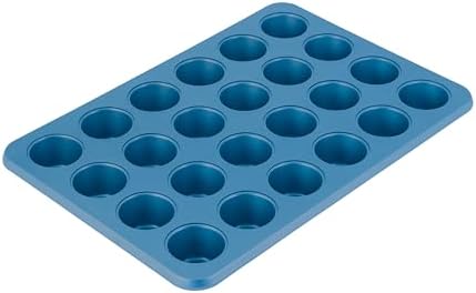 KitchenAid 24-Cup Nonstick Aluminized Steel Mini Muffin Pan, Blue Velvet