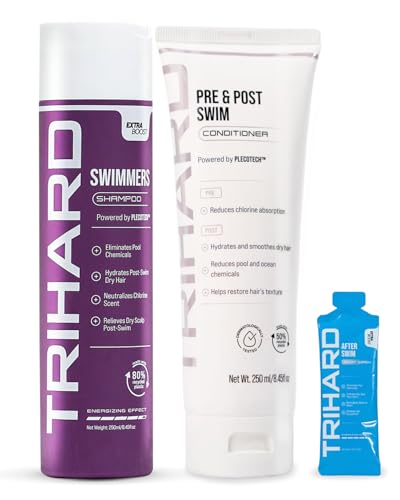 TRIHARD Swimmers Shampoo Extra Boost + Pre & Post Swim Conditioner | Chlorine And Hair Solutions | Swimming Two-In-One Duo