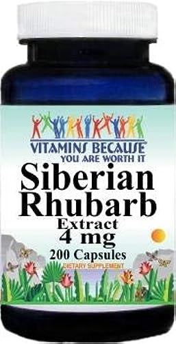 Siberian Rhubarb Extract 4mg 200 Capsules Vitamins Because