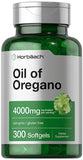 Horbäach Oregano Oil | 4000mg | 300 Softgel Capsules | Naturally Occurring Carvacrol | Non-GMO and Gluten Free Extract Formula