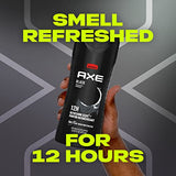 AXE Body Wash Black 4 Count 12h Refreshing Scent Cleanser Frozen Pear & Cedarwood Men's Body Wash with 100% Plant-Based Moisturizers 16 oz