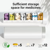 Weekly Pill Organizer 7 Day, Betife Daily Pill Box, Travel Pill Case, Cute Pill Holder to Hold Vitamins, Medicines, Supplements, Pills Organizer (Pearl White)