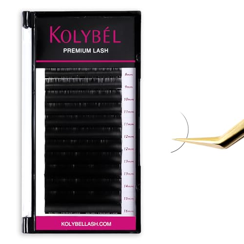 Premium Eyelash Extensions 0.15 D Curl 14mm Single Tray Premium Individual Lash Extensions, Silk Volume & Classic Lashes Soft Matte Dark Professional Eyelashes Extension Salon Use(0.15-D-14mm)