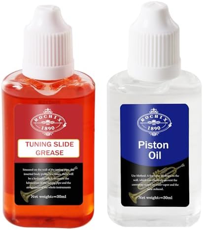 Rochix Synthetic Valve Oil & Tuning Slide Grease for Trumpet,Trombone,French Horn,Tuba,Euphonium and Other Brass Instruments