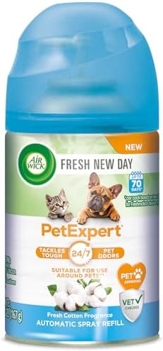 Air Wick Automatic Spray Refill Fresh New Day Pet Fresh Cotton, 1ct, 5.89oz, Air Freshener, Essential Oils