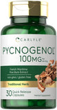 Carlyle Pycnogenol 100 mg | 30 Capsules | Non-GMO and Gluten Free Formula | French Maritime Pine Bark Extract Supplement