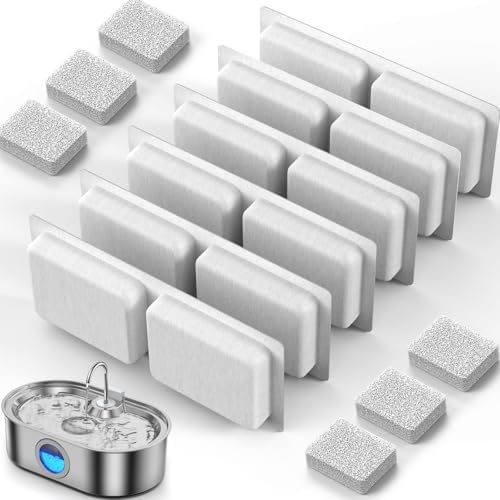 3.4Gal Dog Water Fountain for Large Dogs, 13L Stainless Steel Large Pet Fountain with Deeper & Wider Drinking Area, Automatic Dog Water Bowl Dispenser with Water Window & LED (Filters)