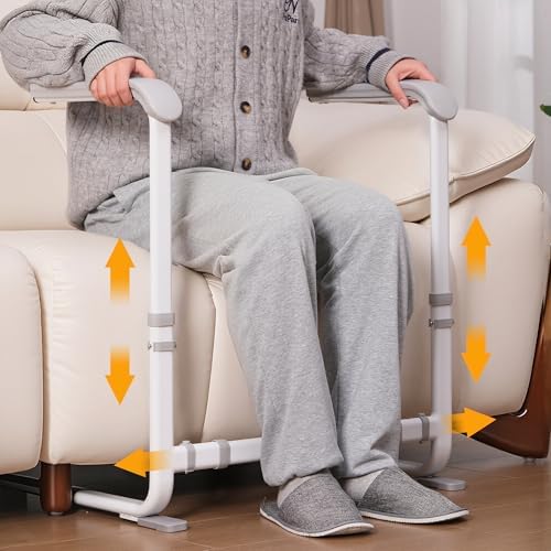 Couch Stand Assist with Handrails, Width and Height Adjustable Stand Assist Aid for Elderly, Up to 400 LBS, Sofa and Chair Lift Assist Devices for Seniors, Disabled and Patients, Gray