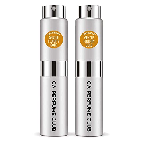 CA Perfume Impression of Gentle Fluidity Gold For Women Men Fragrance Eau de Parfum Spray Refillable Bottle 0.27 Fl Oz-X2