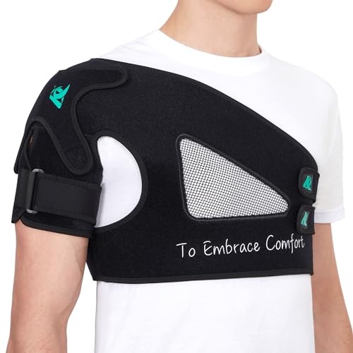 KD Shoulder Support Brace: Shoulder Stability Brace for Torn Rotator Cuff, AC Joint Pain Relief, Dislocation, Tendonitis, Arthritis - Shoulder Braces for Men/Women with X-Strap Support System