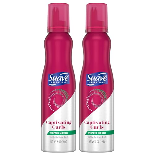 Suave Whipped Mousse - Captivating Curls for Wavy and Curly Hair, Anti-Frizz Styling Product for Flexible, Crunch-Free Styles, 7 oz (Pack of 2)