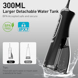 ZPN Water flosser for Teeth Cleaning and Flossing with 5 Replaceable Jet Tips, IPX7 Waterproof Water Flosser Portable and Rechargeable for Home and Travel with 4 Modes Normal/Soft/Pulse/Custom (Black)