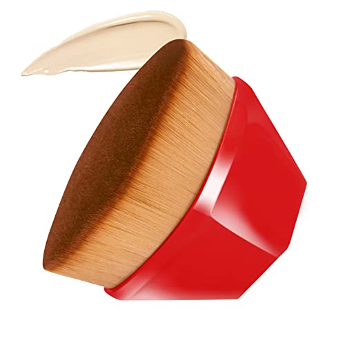 Foundation Brush, Daubigny Perfect Makeup Brush for Face Blush Liquid Powder Foundation Brush for Blending Liquid, Cream or Flawless Powder Cosmetics with Protective Case (Red)