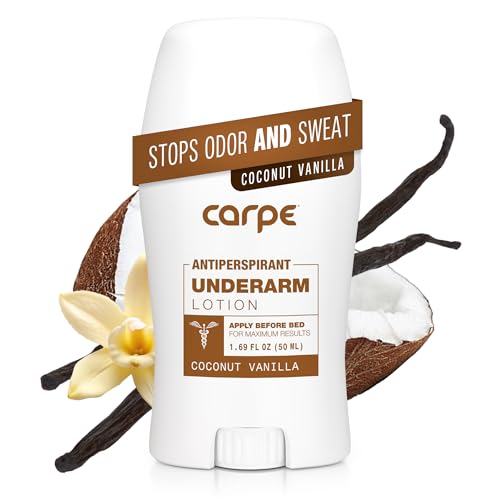 Carpe Underarm Antiperspirant Deodorant Advanced Sweat & Odor Protection Formula - Antiperspirant for Women & Men Helps to Combat Excessive Sweating with Odor Control - Coconut Vanilla