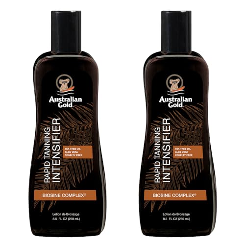 Australian Gold Rapid Tanning Intensifier Lotion, 8.5 Fl Oz, with Tea Tree Oil, Aloe Vera and Vitamin E (2 Pack)