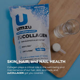 UMZU zuCollagen Protein - 5 Collagen Types - Hair, Nail & Skin Vitamins - 20g Protein - Supports Skin Elasticity, Circulatory System, Gut Health & More - 20 Servings - Unflavored