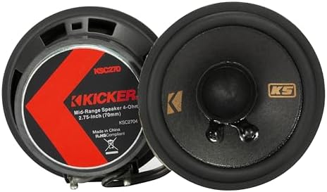 KICKER 51KSC2704 Middler Speaker System, Full-Range Design, One (1) Pair, 2.75" (70mm) UV-Treated Midrange/Tweeter, Tough Rubber Surround, 50 Watts RMS, 100 Watts Peak