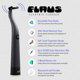 FLAUS Electric Flosser (Shark Tank) with 3 Speeds + 45 Replacement Heads - Easy Gliding Floss for Gentle Gum Care, Water Floss Alternative, Dentist Recommended Tooth Flossers, Eco Dental Floss Picks