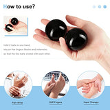 Learay 2PCS Black Obsidian Baoding Balls, Chinese Health Exercise Massage Balls with Carry Pouch for Stress Relief Hand Exercise Balls (Black/2 inch)