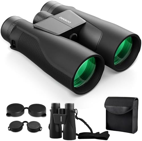 15x56 HD Binoculars for Adults High Powered: Deesoo Waterproof Binoculars for Hunting with Large View- Professional Binocular for Bird Watching Travel Hunting Stargazing,Black