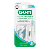 GUM Proxabrush Go-Betweens Refills - Wide - Compatible with GUM Permanent Handle - Reusable Interdental Brushes - Soft Bristled Dental Picks, 8ct(6pk)