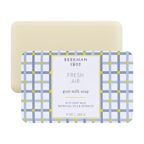 Beekman 1802 Goat Milk Soap Bar with Botanical Oils & Shea Butter - 9 oz - Gently Moisturizes, Exfoliates, and Nourishes for Soft, Healthy Skin - Cruelty-Free - Packaging May Vary
